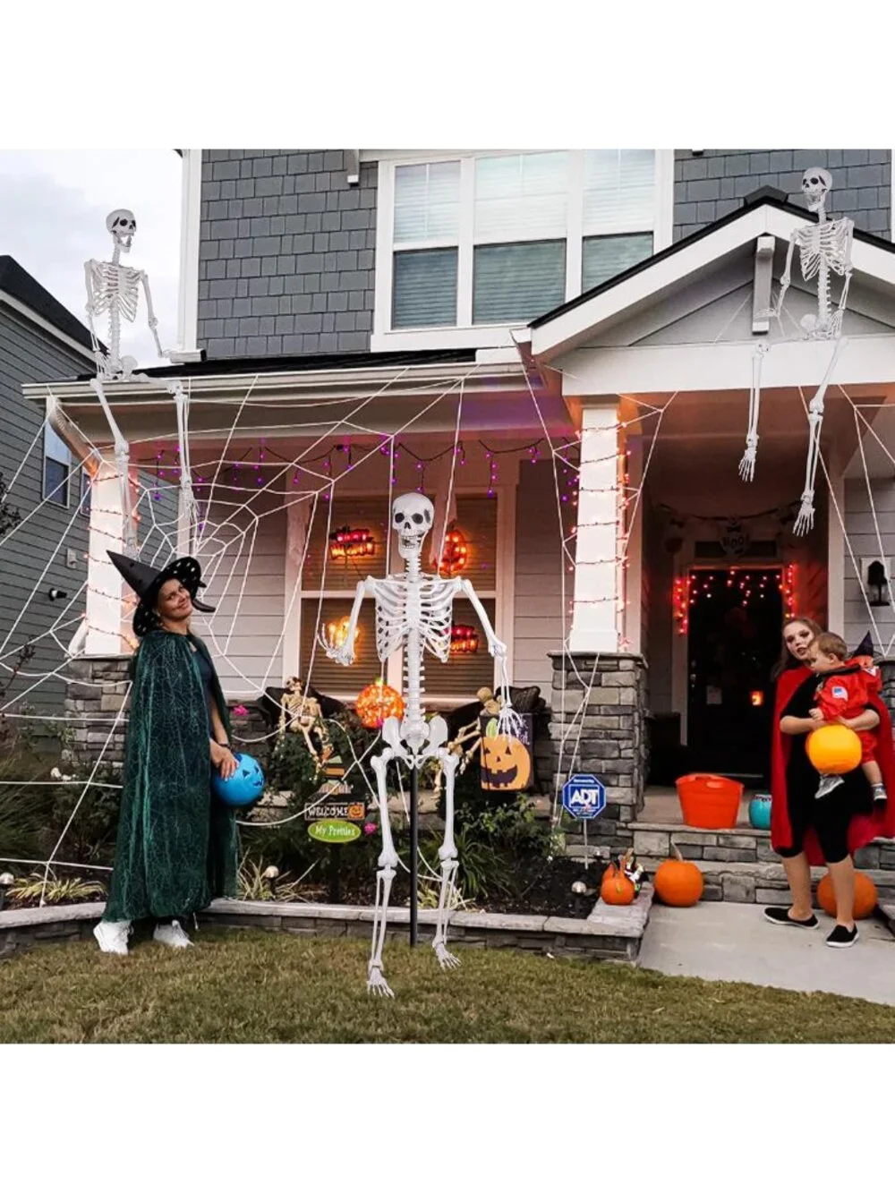 Realistic Life-Size Skeleton with Movable Joints for Halloween Party Decor 5.9ft